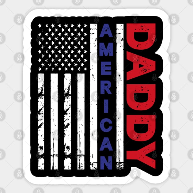 USA Flag with Daddy and American Text Sticker by Harlems Gee